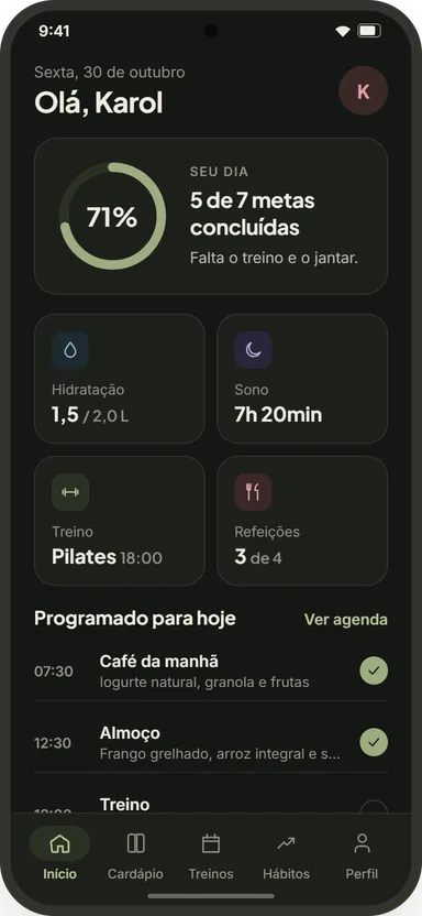 Outra tela do Aplicativo Android - Kora